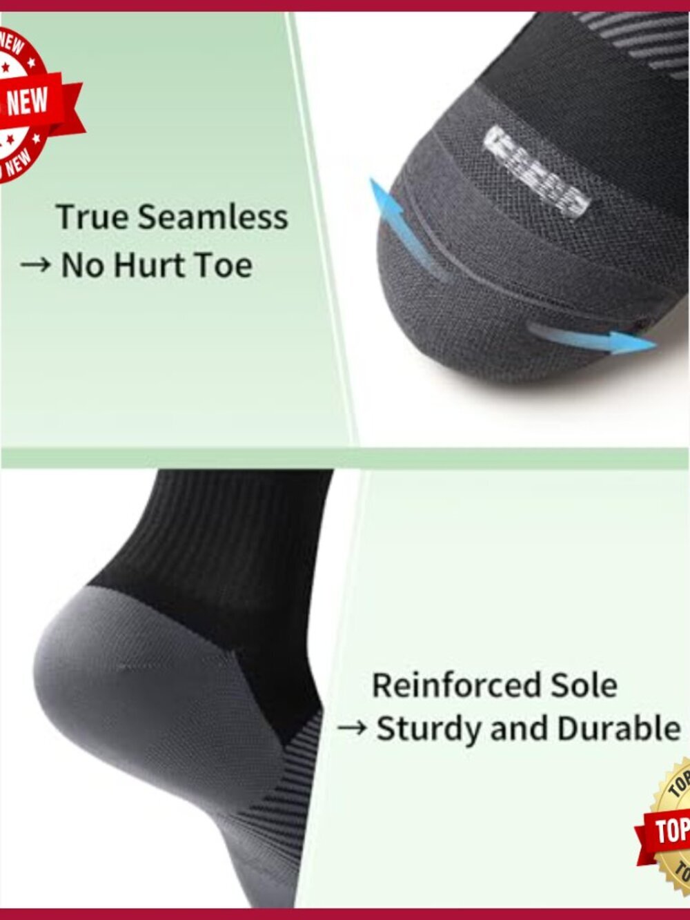 Bamboo Viscose Compression Socks Over Knee 15-20 mmHg Grip Top - Picture 5 of 7